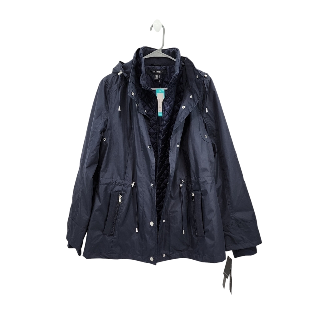 Liverpool Women's Donna Dual Layer Rain Jacket Navy- M